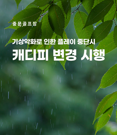 기상악화로 인한 플레이 중단시 캐디피 변경 시행